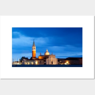 Evening at San Giorgio Maggiore Church Posters and Art